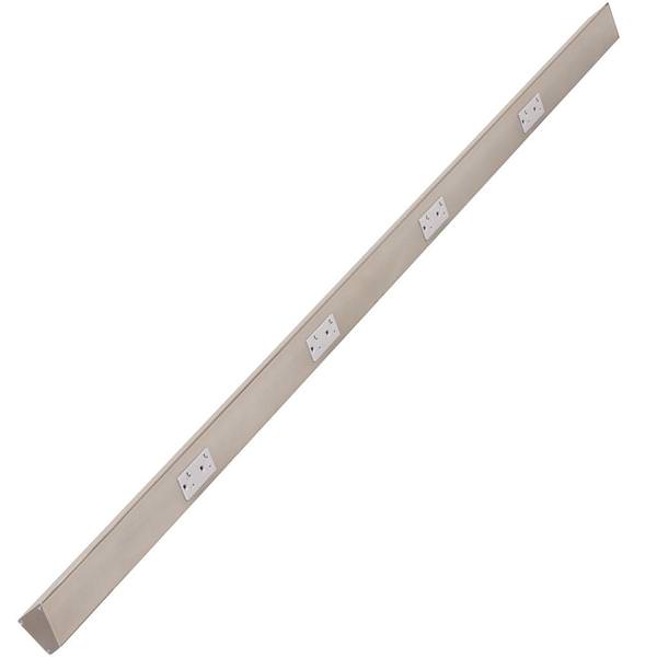 60" 20 amp 120 volt Satin Nickel 4 Duplex Receptacle Under Cabinet Power Strip